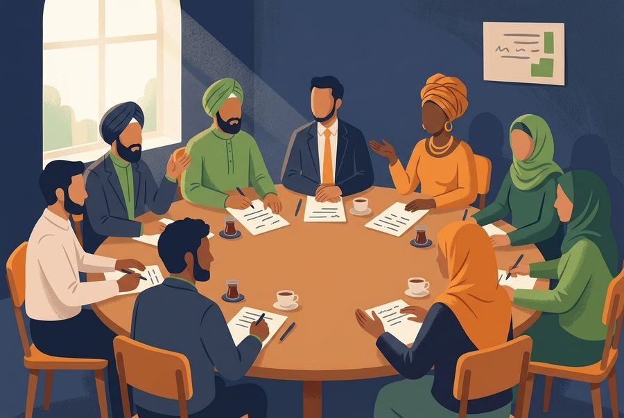 رسم توضيحي لندوة حوارية مشتركة