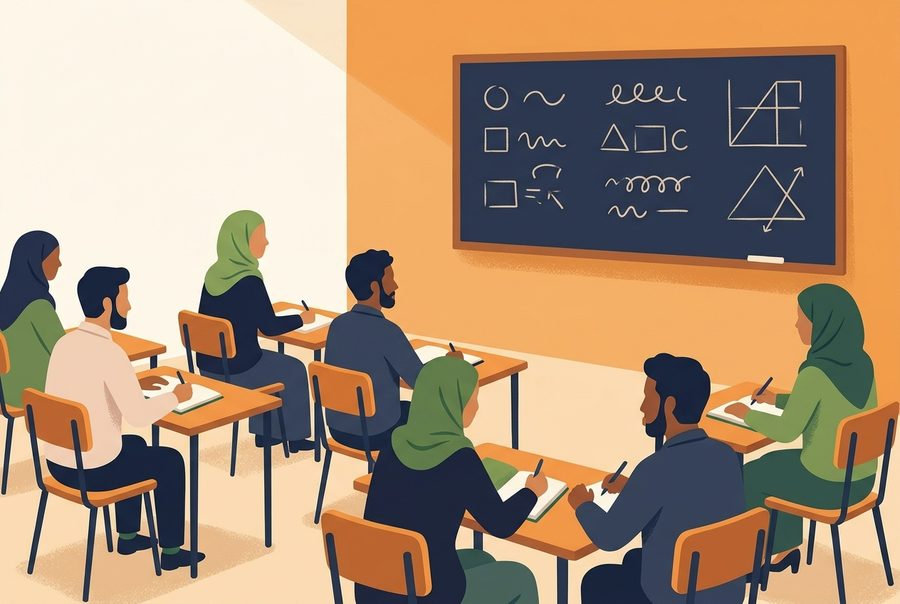 رسم توضيحي لدرس لغة